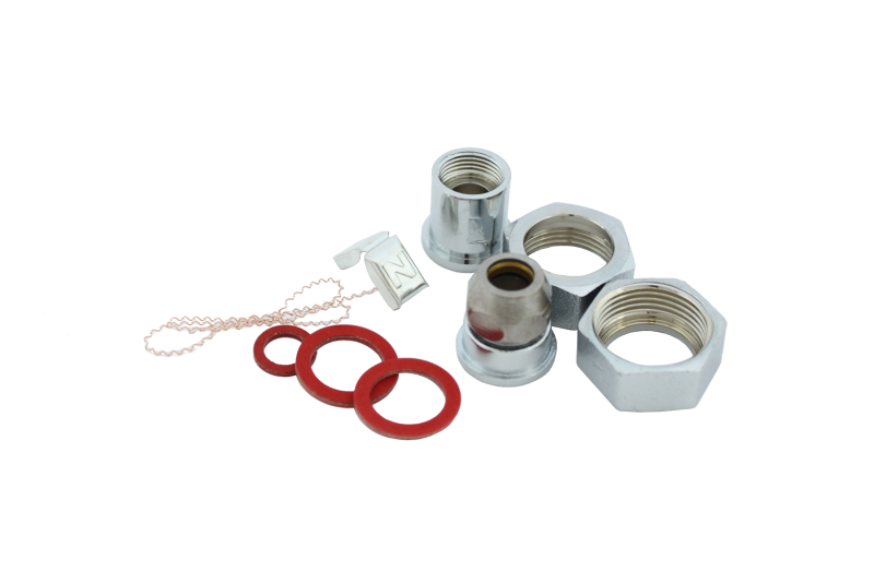 Einbauset mit Quetschverschraubung 10 mm für Minomess Waschtischzähler