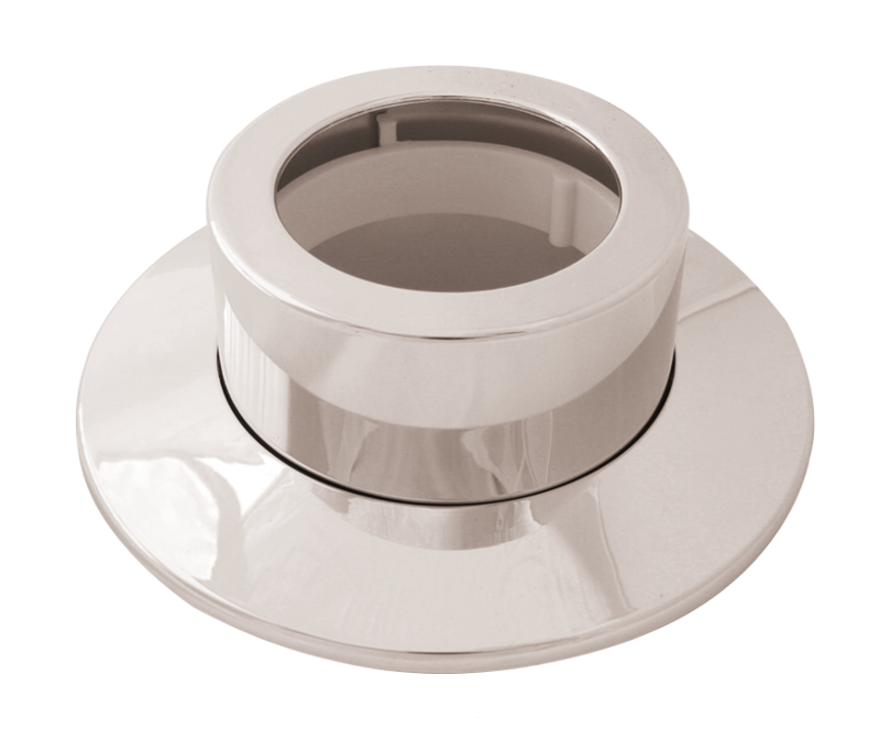Rosette mit Schubhülse und Adaption verchromt
